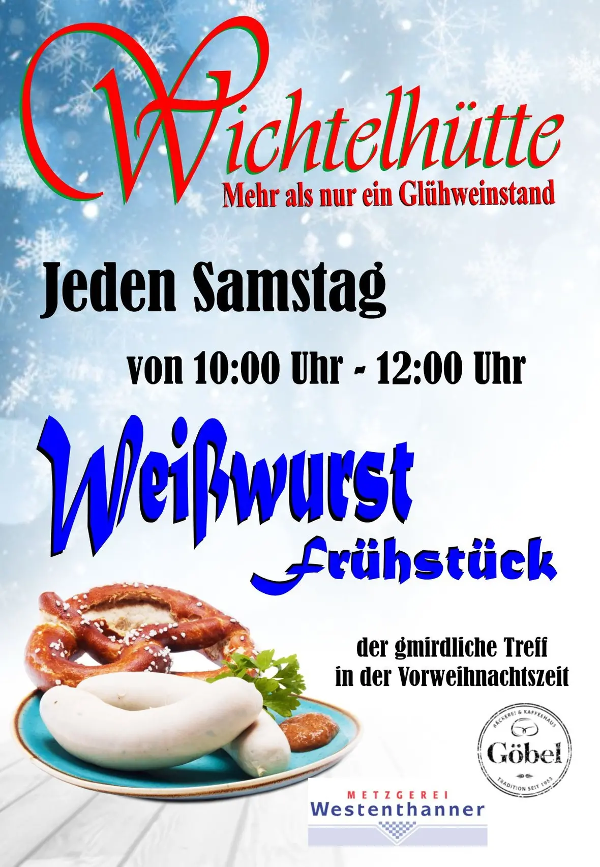 weisswurscht-fruehstueck-wichtelhuette-vorweihnachtszeit-plakat